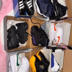 Jordan/Nike Kids Sneakers - Black, Purple, Yellow